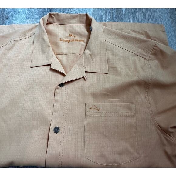 Tommy Bahama|Luxury Silk Button Up SS Top|Orange|SZ XL - Picture 6 of 9